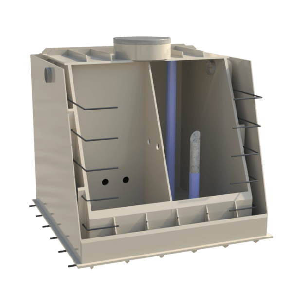 septik-dvouplášť-řez Dvouplášťový septik do spodní vody