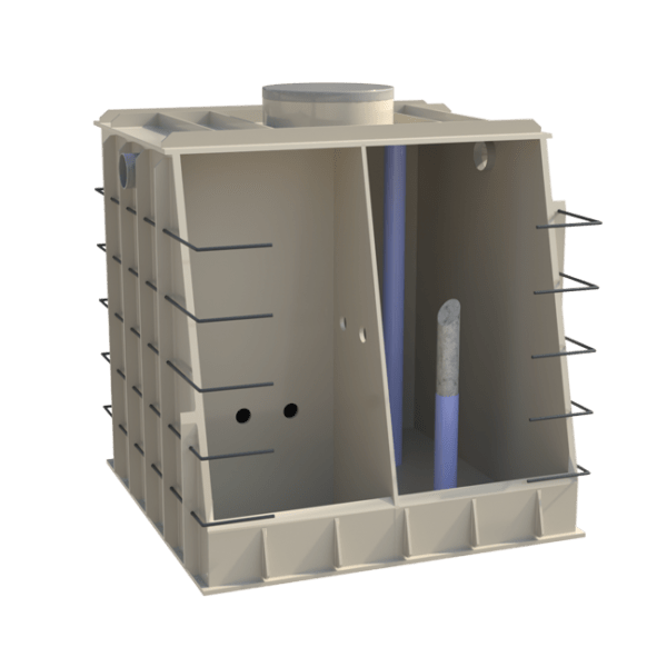 septik-obeton-řez Hranatý septik k obetonování